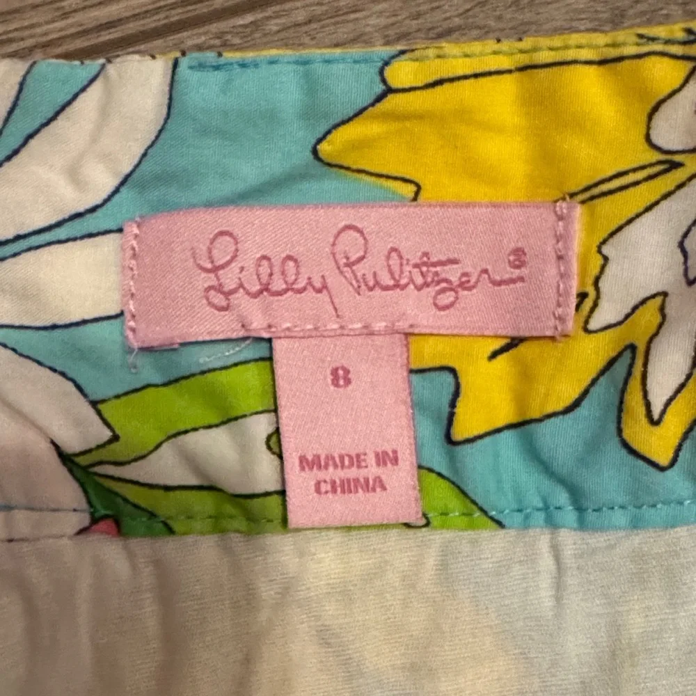 Lilly Pulitzer Floral Mini Skirt in Aqua, Pink, Orange, Yellow, Green